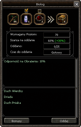 Okno: Biolog