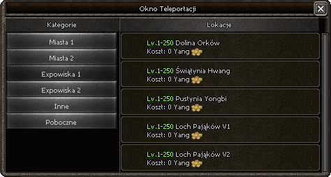 Okno Teleportacji