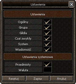 Ustawienia Czatu